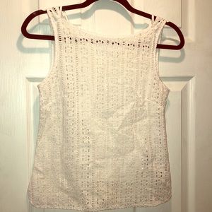 Banana Republic White eyelet sleeveless shirt